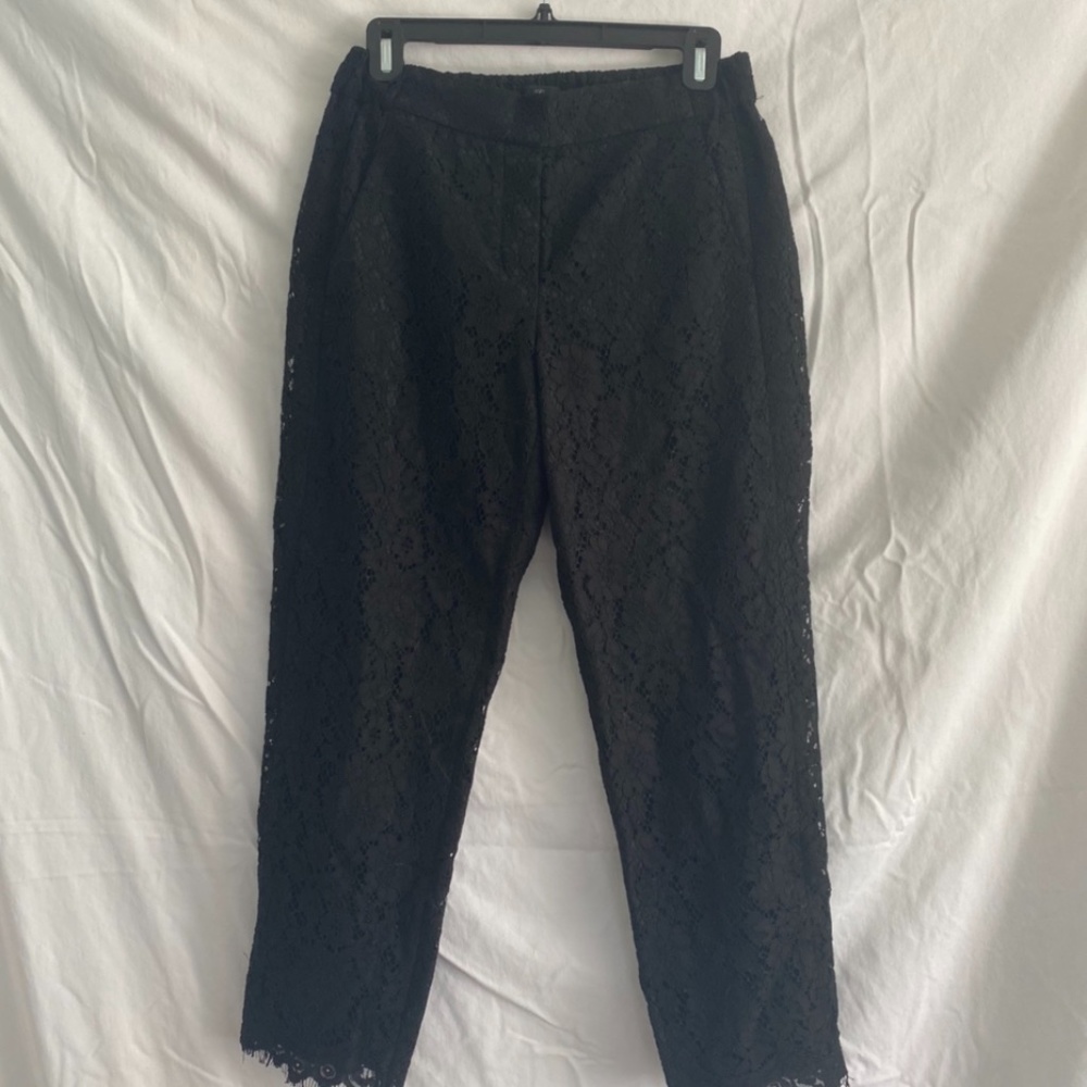 BLACK LACE J CREW PANTS